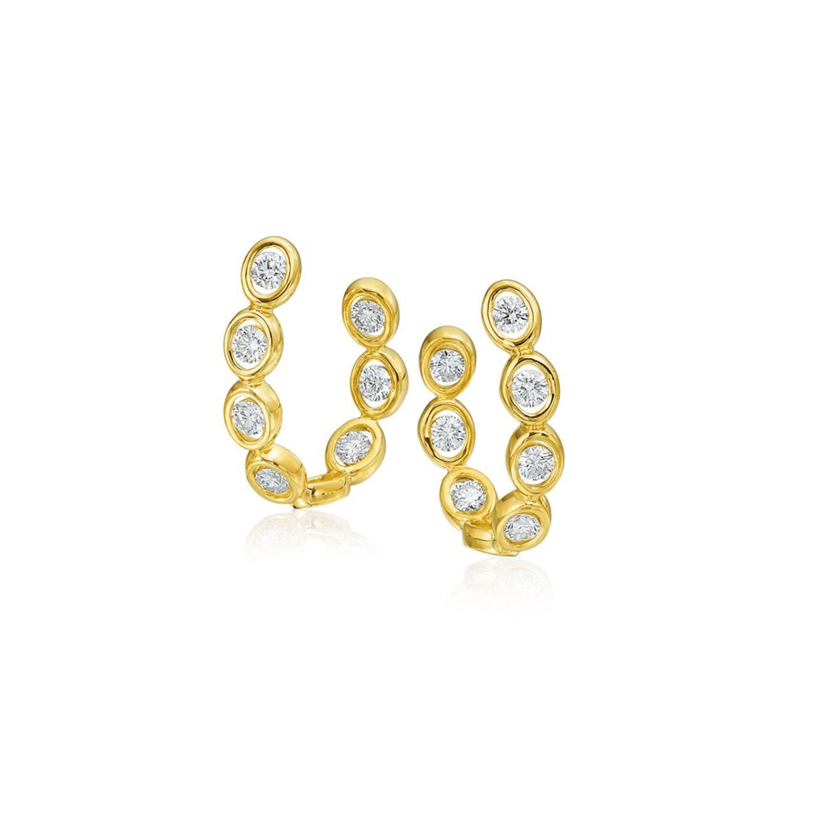 Gumuchian Diamond Bezel Hoop Earrings