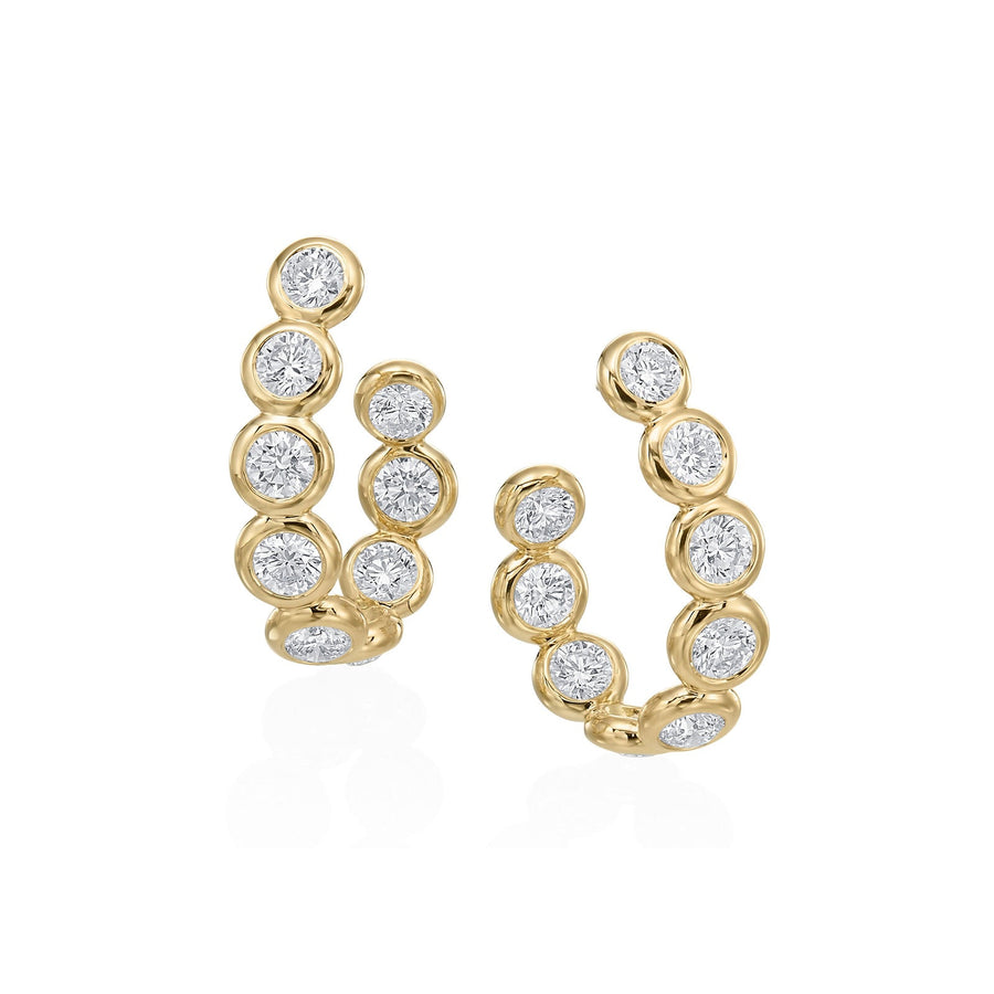 Gumuchian Diamond Bezel Hoop Earrings - DEGUM00257