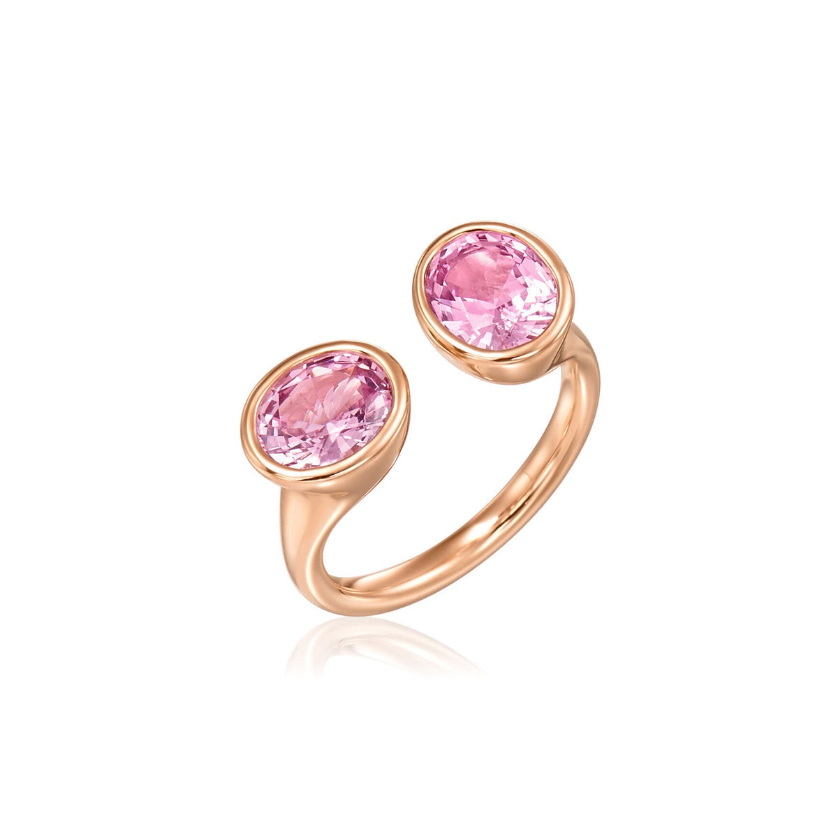 Gumuchian Oval Cut Pink Spinel Open Ring - ORGUM00232