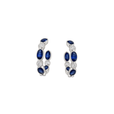 Gumuchian Oval Cut Sapphire Diamond Hoop Earrings-Gumuchian Oval Cut Sapphire Diamond Hoop Earrings - SEGUM00240