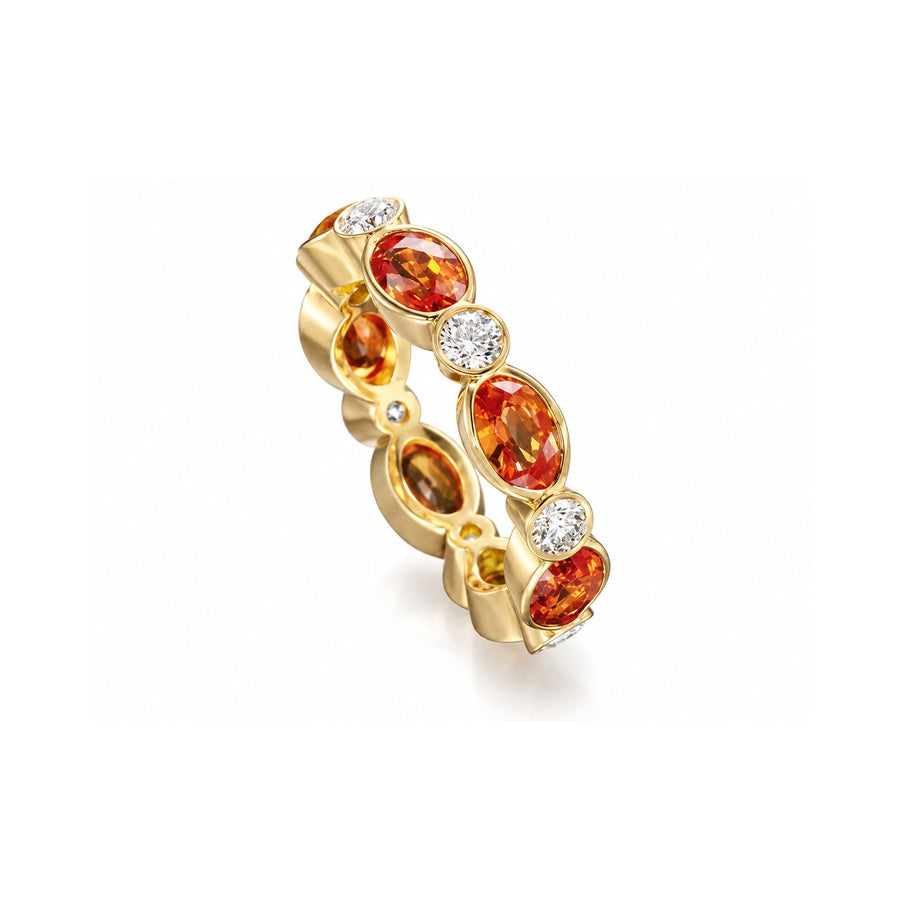 Gumuchian Oval Cut Yellow Sapphire and Diamond Eternity Ring