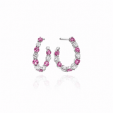 Gumuchian Pink Sapphire Diamond Hoop Earrings-Gumuchian Pink Sapphire Diamond Hoop Earrings