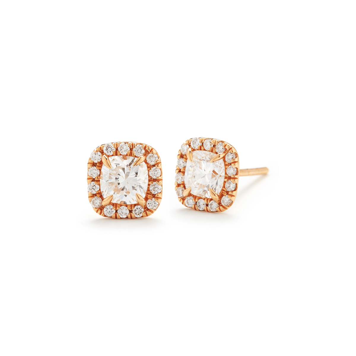 Halo - set Diamond Earrings - DENKA04667