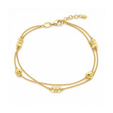 Heart and Ribbon Yellow Gold Bracelet-Heart and Ribbon Yellow Gold Bracelet