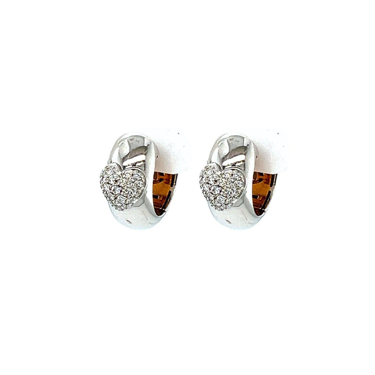 Heart Diamond Huggie Earrings - DECRA00037