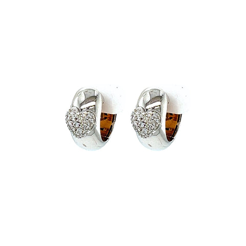 Heart Diamond Huggie Earrings-Heart Diamond Huggie Earrings - DECRA00037