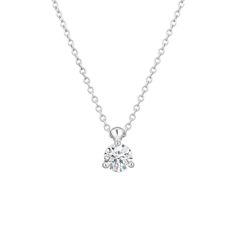 Hearts On Fire Classic 3 Prong Solitaire Necklace-Hearts On Fire Classic 3 Prong Solitaire Necklace - HFPHCLA3P00258W