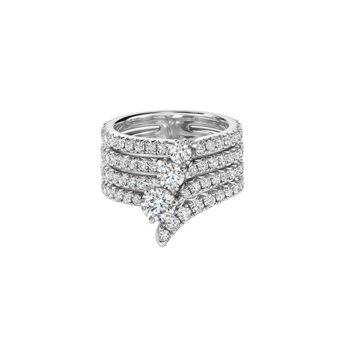 Hearts On Fire Vela French Cut Pavé Diamond Cocktail Ring-Hearts On Fire Vela French Cut Pavé Diamond Cocktail Ring UU2863