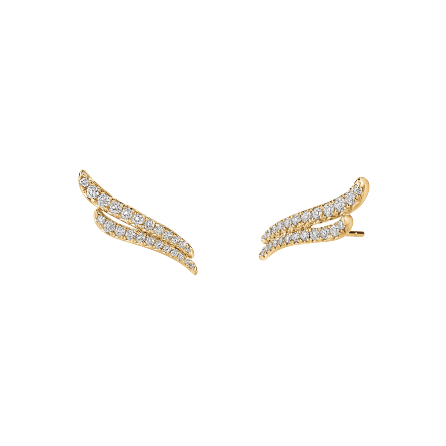 Hearts On Fire Vela French Cut Pavé Double Row Diamond Climber Earrings - UU28038YGHV045