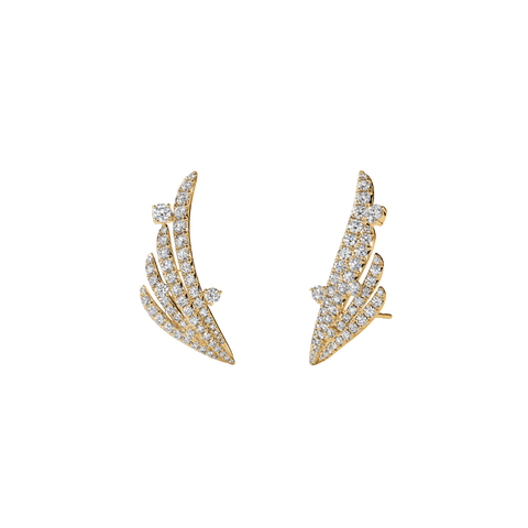 Hearts On Fire Vela French Cut Pavé Floating Diamond Climber Earrings-Hearts On Fire Vela French Cut Pavé Floating Diamond Climber Earrings - UU29218YGHV225