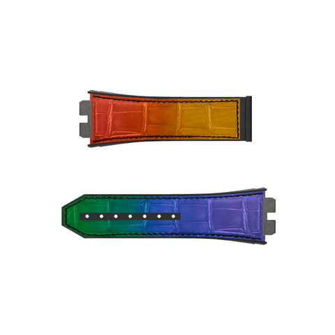 Hublot Multicolored Alligator and Rubber Strap-Hublot Multicolored Alligator and Rubber Strap - LR411.100.80.0000.RAINV.0000