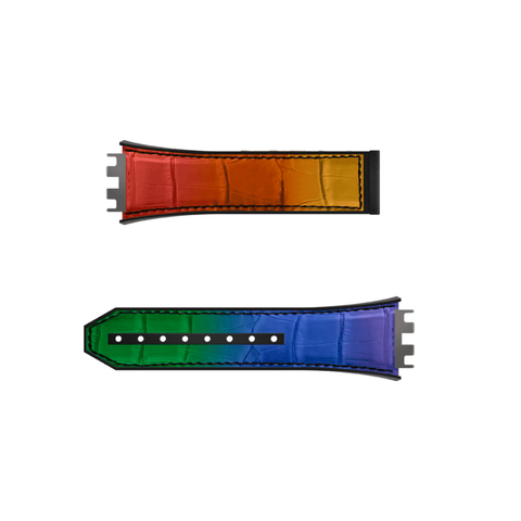 Hublot Multicolored Alligator and Rubber Strap-Hublot Multicolored Alligator and Rubber Strap - LR441.100.80.0000.RAINV.0000