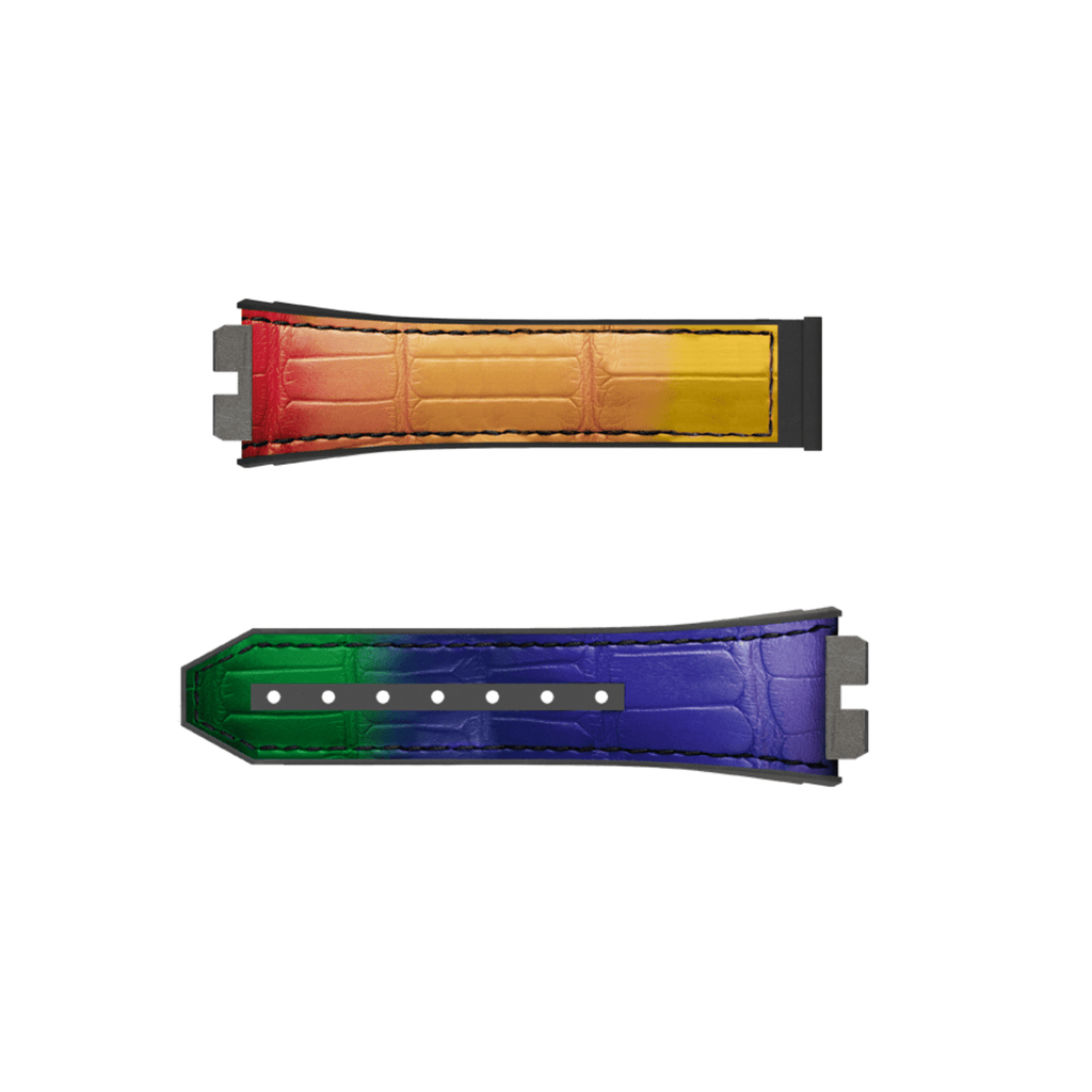 Hublot Multicolored Alligator and Rubber Strap-Hublot Multicolored Alligator and Rubber Strap - LR465.85.80.0000.RAINV.0000