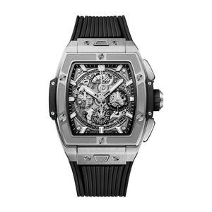 Hublot Spirit of Big Bang Titanium 42mm-Hublot Spirit of Big Bang Titanium - 642.NX.0170.RX - Hublot Spirit of Big Bang Titanium in a 42mm titanium case, sapphire dial. Water resistance of 100m. HUB4700 Self-winding Skeleton Chronograph Movement, power reserve of 50 hours. Rubber strap