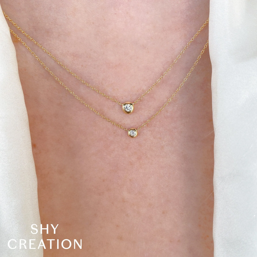 Shy Creation Diamond Bezel Necklace 0.10 CT - SC55012537