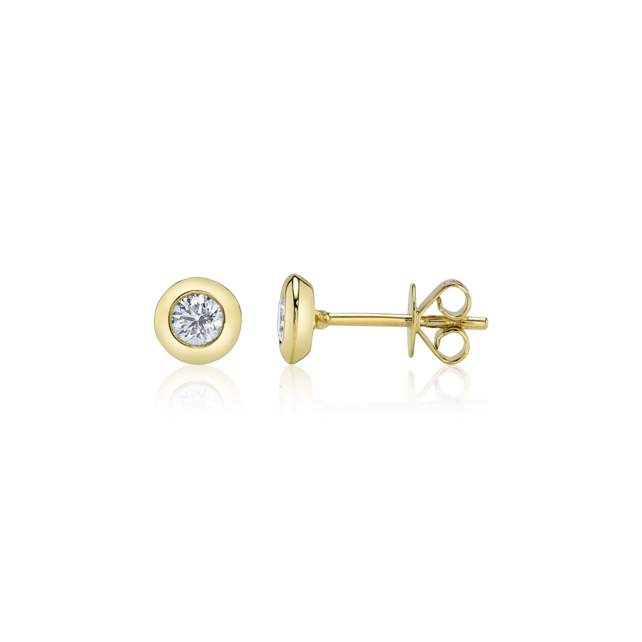 Shy Creation Diamond Bezel Stud Earrings 0.40 CT - SC55012547