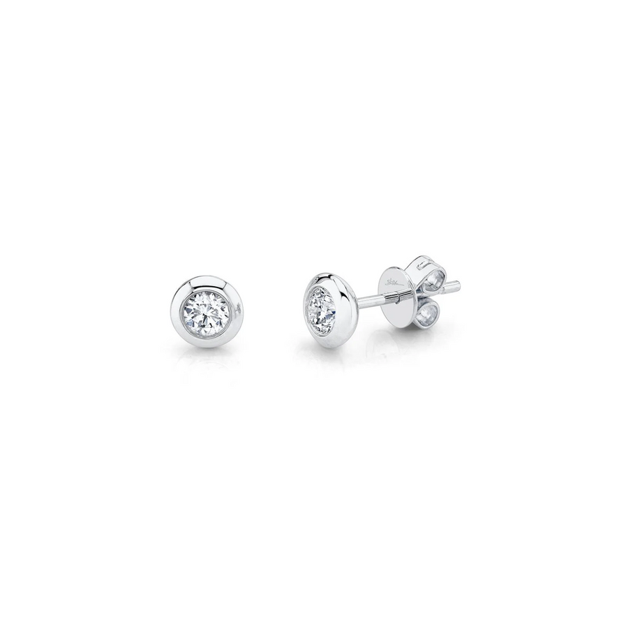 Shy Creation Diamond Bezel Stud Earrings 0.40 CT - SC55012546