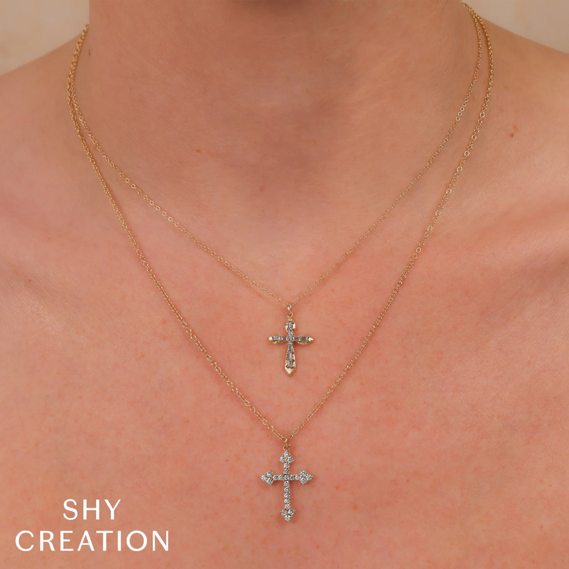 Shy Creation Diamond Cross Necklace 0.38 CT-Shy Creation Diamond Cross Necklace 0.38 CT - SC55027758