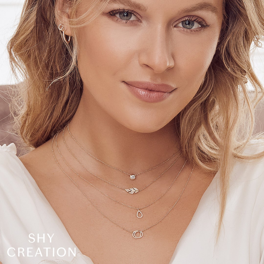 Shy Creation Diamond Bezel Necklace 0.20 CT - SC55012541