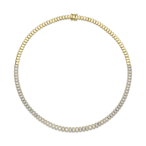 Shy Creation Diamond Baguette Necklace 3.07 CT-Shy Creation Diamond Baguette Necklace 3.07 CT - SC55028122RDZ17