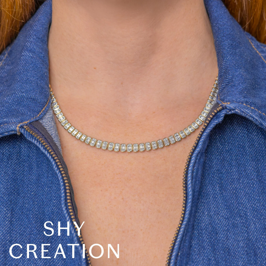 Shy Creation Diamond Baguette Necklace 3.07 CT - SC55028122RDZ17