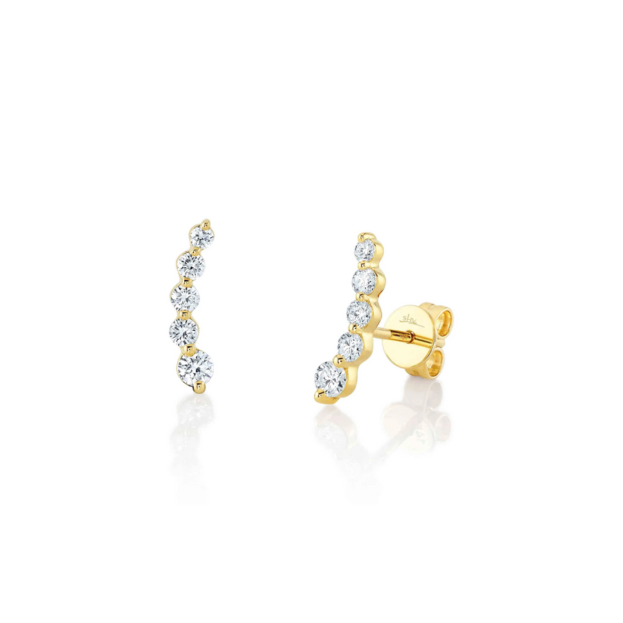 Shy Creation Diamond Ear Crawler Earrings 0.47 CT - SC55022686