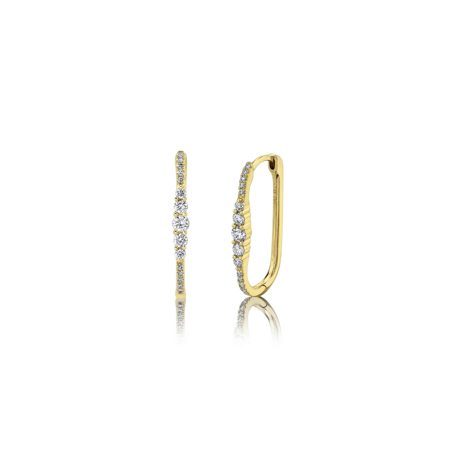 Shy Creation Diamond Oval Hoop Earrings 0.29 CT - SC55022231H0.80