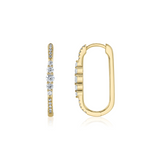 Shy Creation Diamond Oval Hoop Earrings 0.29 CT-Shy Creation Diamond Oval Hoop Earrings 0.29 CT - SC55022231H0.80