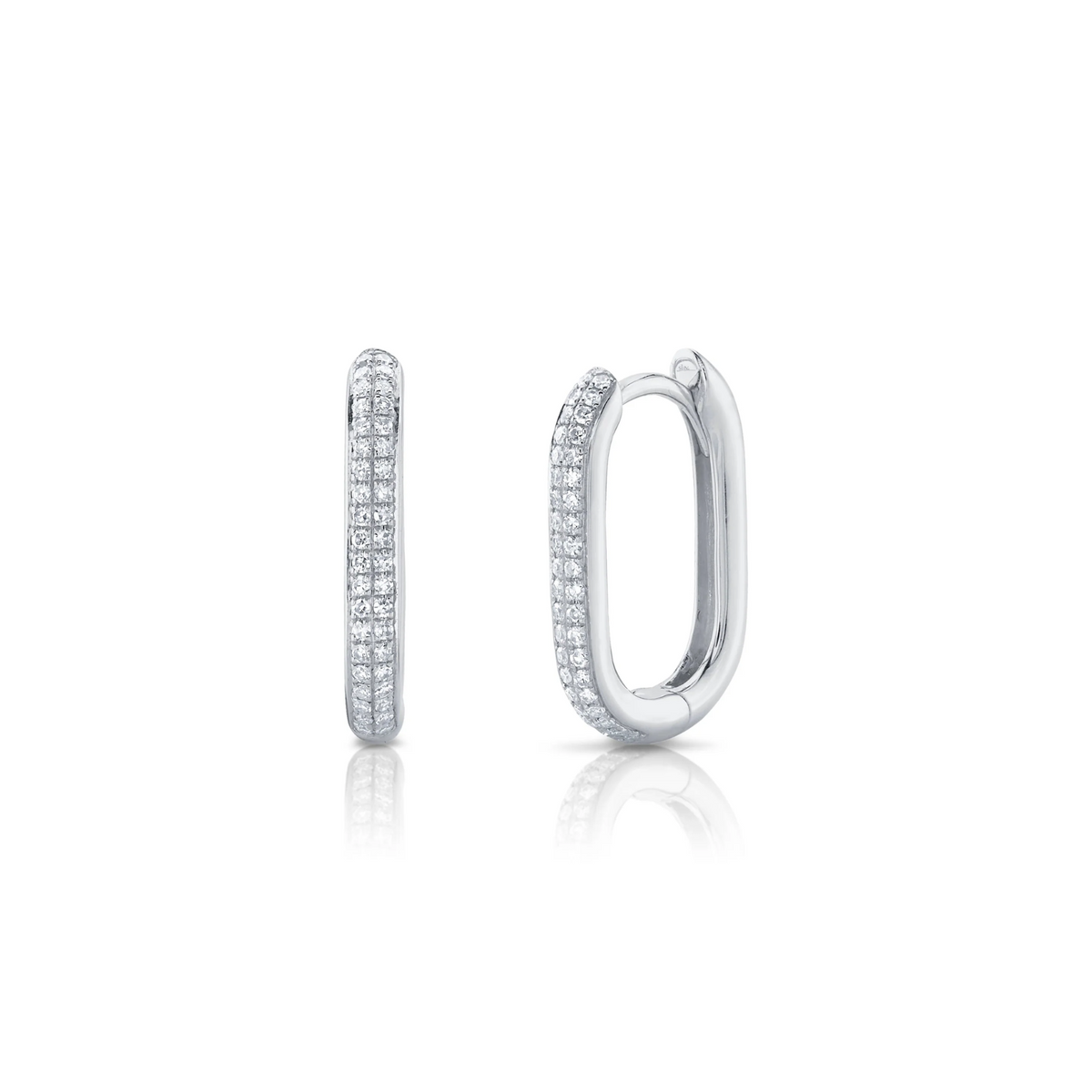 Shy Creation Diamond Oval Hoop Earrings 0.18 CT - SC55023238H0.65