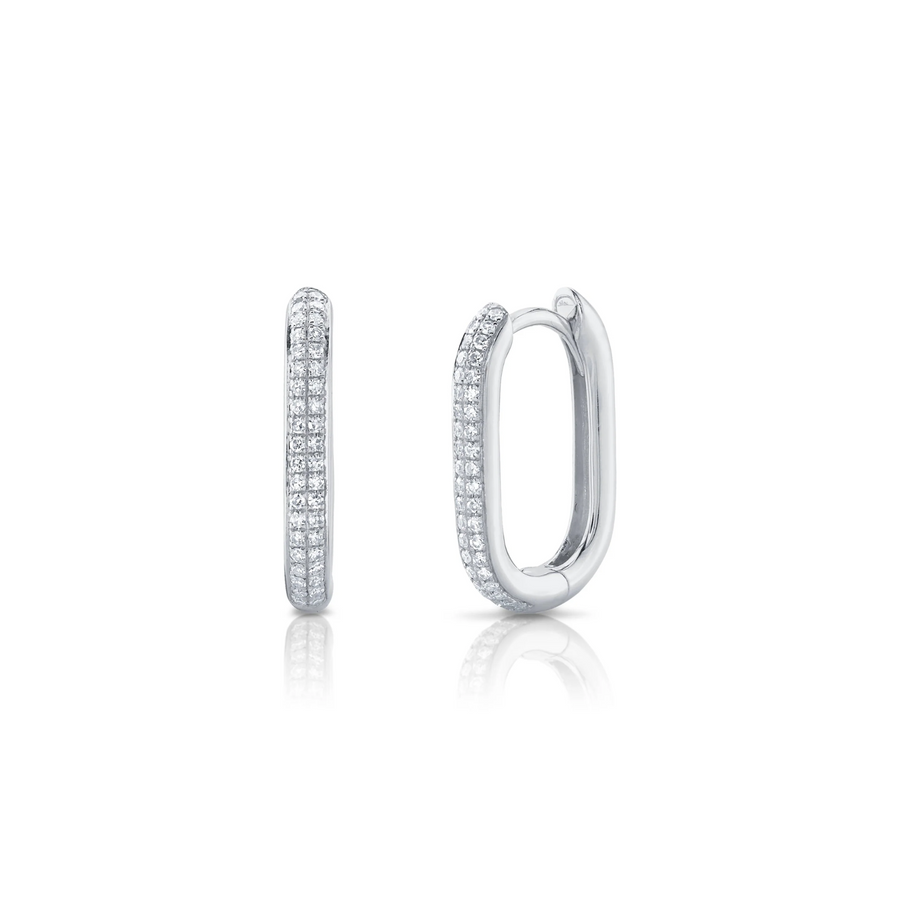 Shy Creation Diamond Oval Hoop Earrings 0.18 CT - SC55023238H0.65