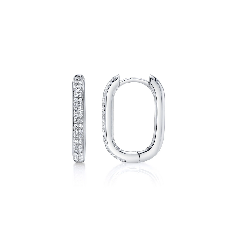 Shy Creation Diamond Oval Hoop Earrings 0.18 CT - SC55023238H0.65