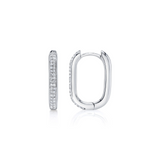 Shy Creation Diamond Oval Hoop Earrings 0.18 CT-Shy Creation Diamond Oval Hoop Earrings 0.18 CT - SC55023238H0.65