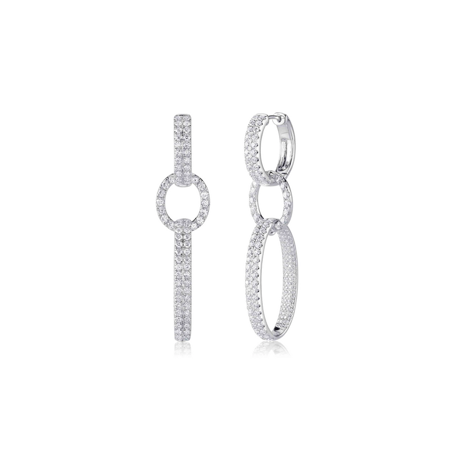 Shy Creation Diamond Oval Earrings 2.59 CT - SC55025754V2