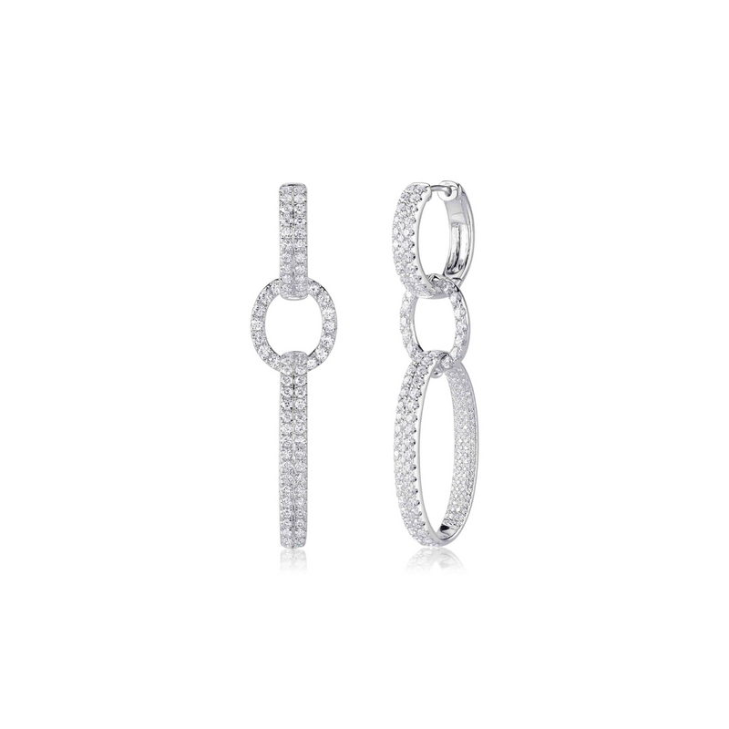 Shy Creation Diamond Oval Earrings 2.59 CT-Shy Creation Diamond Oval Earrings 2.59 CT - SC55025754V2