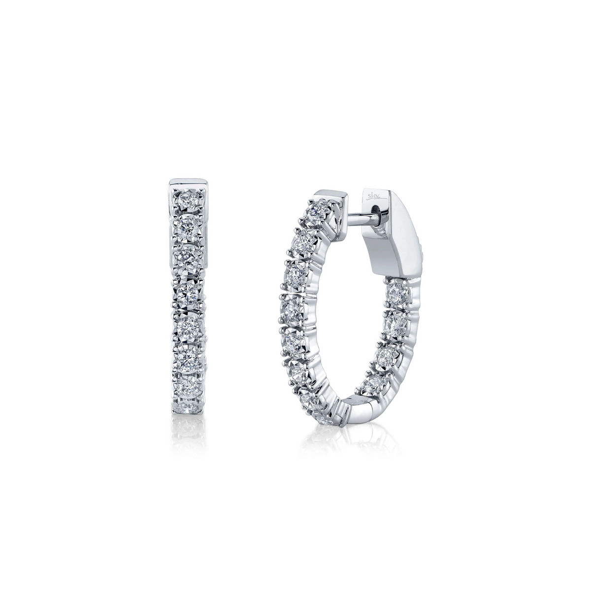 Shy Creation Diamond Oval Hoop Earrings 0.47 CT - SC55009478H0.75