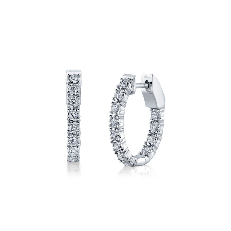 Shy Creation Diamond Oval Hoop Earrings 0.47 CT - SC55009478H0.75