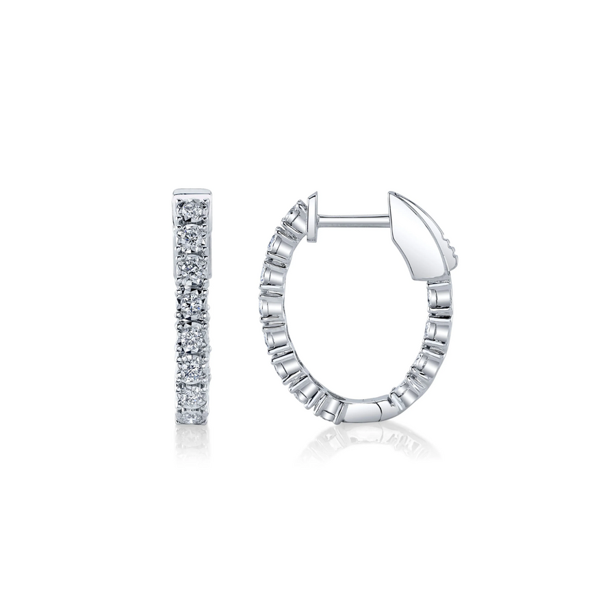 Shy Creation Diamond Oval Hoop Earrings 0.47 CT - SC55009478H0.75