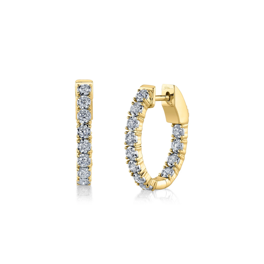 Shy Creation Diamond Oval Hoop Earrings 0.47 CT - SC55009479H0.75