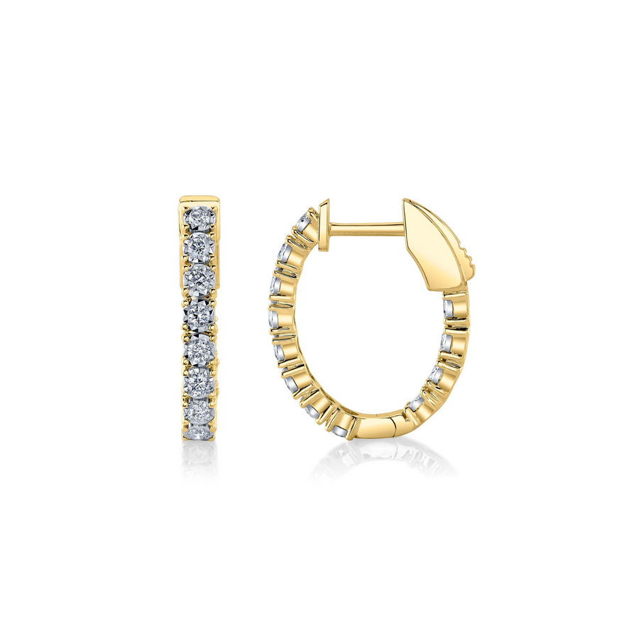 Shy Creation Diamond Oval Hoop Earrings 0.47 CT - SC55009479H0.75