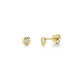 Shy Creation Diamond Bezel Stud Earrings 0.22 CT-Shy Creation Diamond Bezel Stud Earrings 0.22 CT - SC55004064