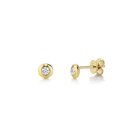 Shy Creation Diamond Bezel Stud Earrings 0.22 CT-Shy Creation Diamond Bezel Stud Earrings 0.22 CT - SC55004064