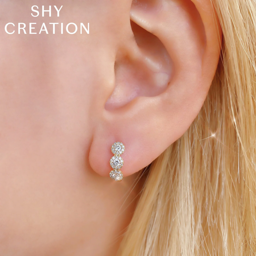 Shy Creation Diamond Huggie Earrings 0.37 CT - SC55002490