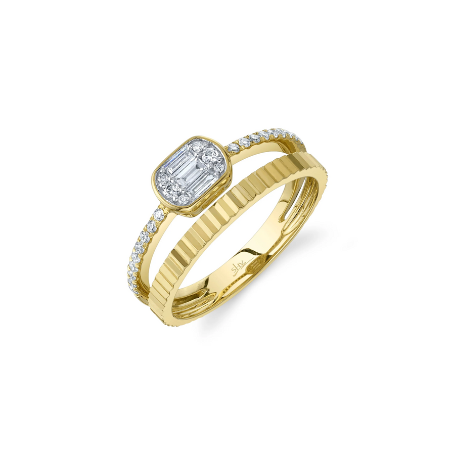 Shy Creation Diamond Baguette Ribbed Ring 0.25 CT - SC22009445