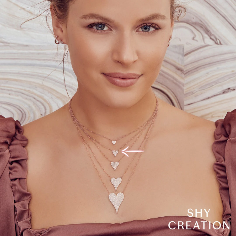 Shy Creation Diamond Heart Necklace 0.11 CT - SC55006927