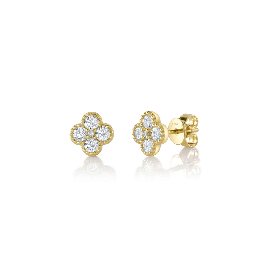 Shy Creation Diamond Clover Stud Earrings 0.66 CT - SC55025665