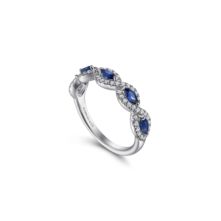 Gabriel & Co. Diamond and Sapphire Twisted Ring LR52021W45SSA