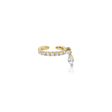 Anita Ko Deliah Ear Cuff with Marquise Diamond Drop-Anita Ko Deliah Ear Cuff with Marquise Diamond Drop AKECDEL-M-YG
