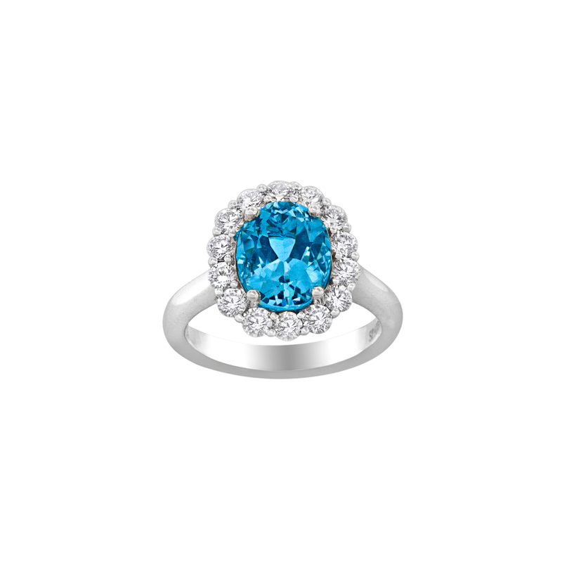 Aquamarine Diamond Ring-Aquamarine Diamond Ring ORSPK00273