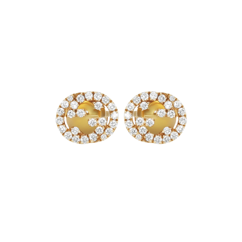 Gucci Interlocking G Yellow Gold Diamond Pavé Earrings-Gucci Interlocking G Yellow Gold Diamond Pavé Earrings