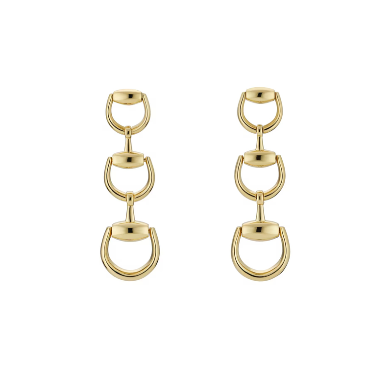 Gucci Horsebit 18K Drop Earrings-Gucci Horsebit 18K Drop Earrings YBD83141300100U